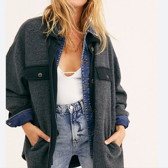 Anthropologie Free People Ruby Jacket in Incense Washed Black - Picture 2 of 14